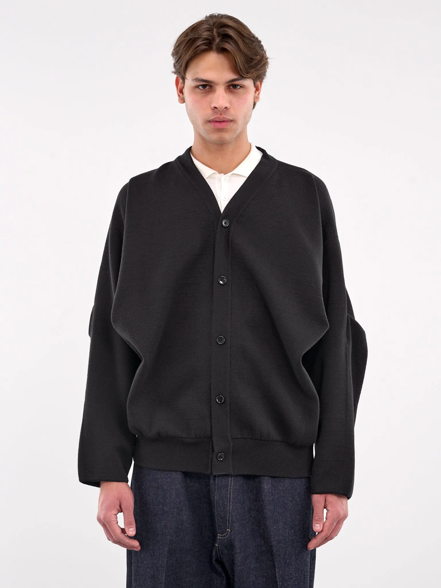 Darted Cardigan (ST-1131-CHARCOAL-KHAKI) sold by lorenzo