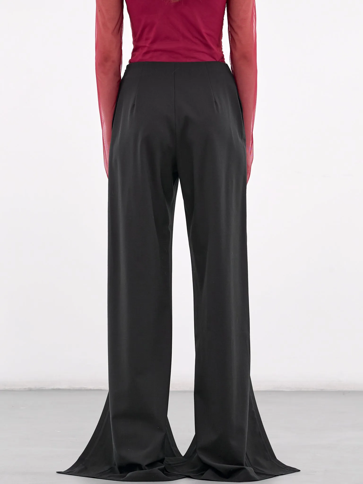 Slit Tailored Trousers (TRS066-BLACK) sold by lorenzo product image thumbnail 3