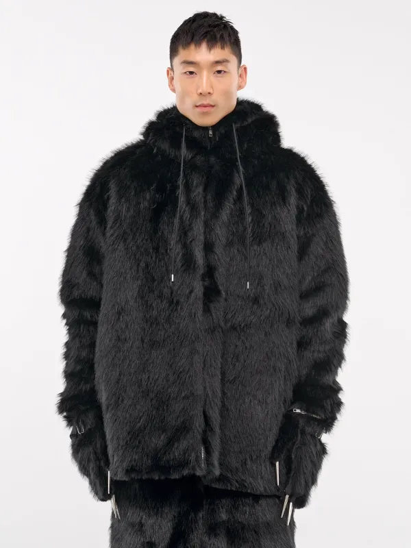 Faux Fur Hoodie (KL862-BLACK) sold by lorenzo