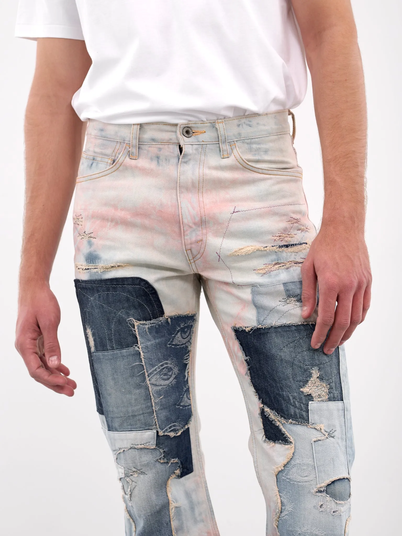 Crazy Dixie Remake Flare Jeans (K2410LP096-INDIGO-PINK) sold by lorenzo product image thumbnail 5