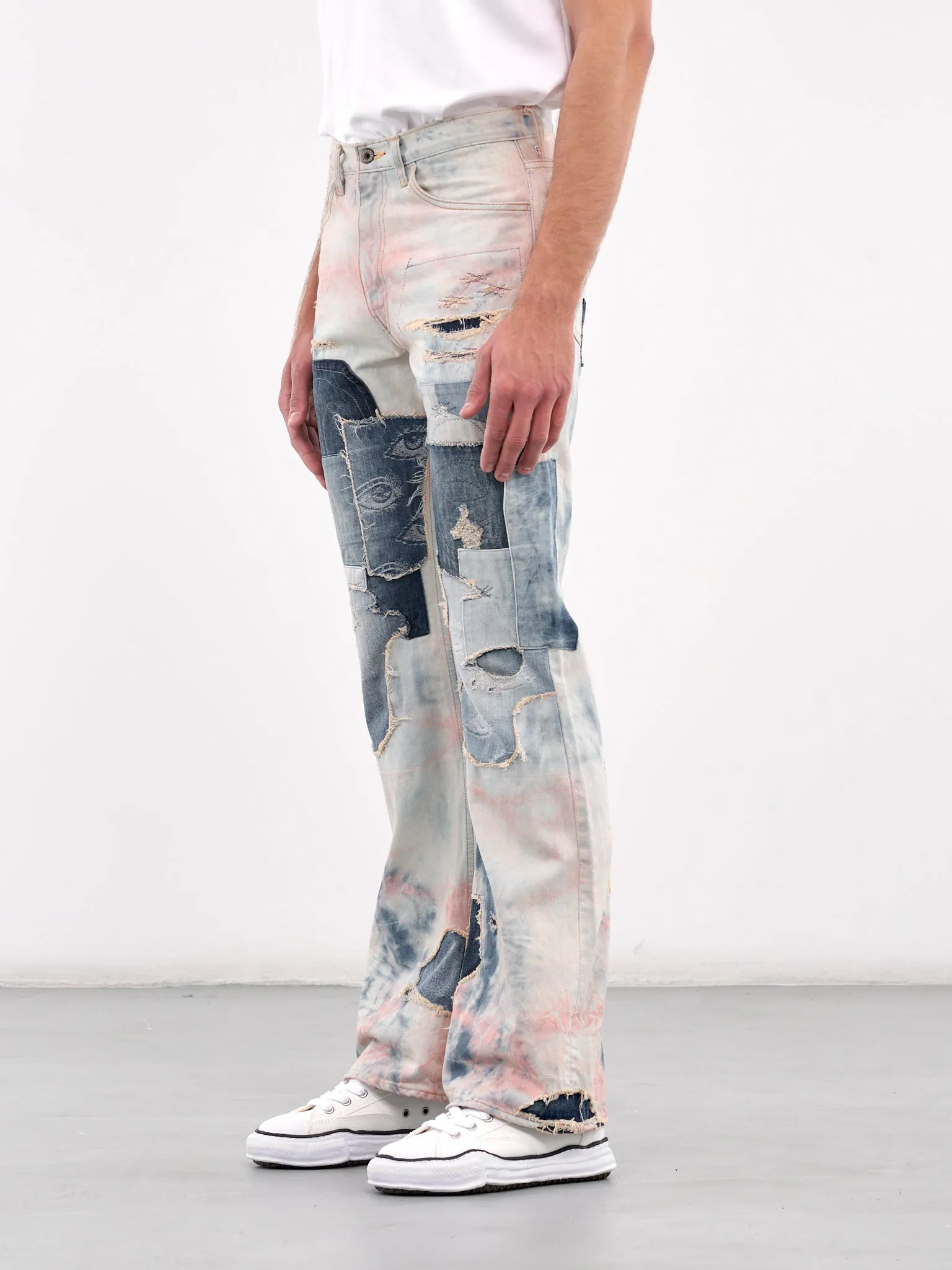 Crazy Dixie Remake Flare Jeans (K2410LP096-INDIGO-PINK) sold by lorenzo product image thumbnail 2