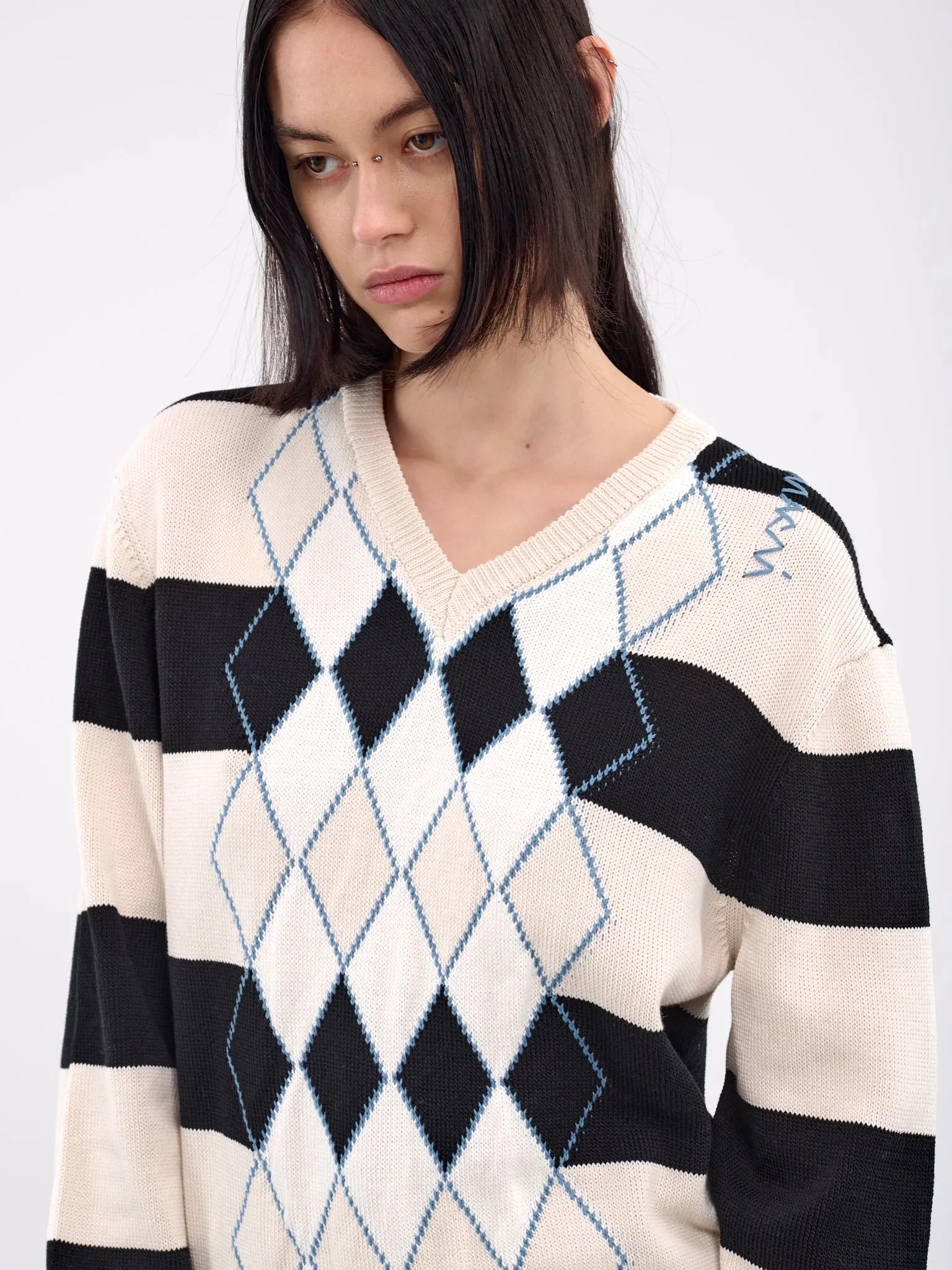 Argyle Jumper (CVMD0151Q0-UFC657-BLACK) sold by lorenzo product image thumbnail 5