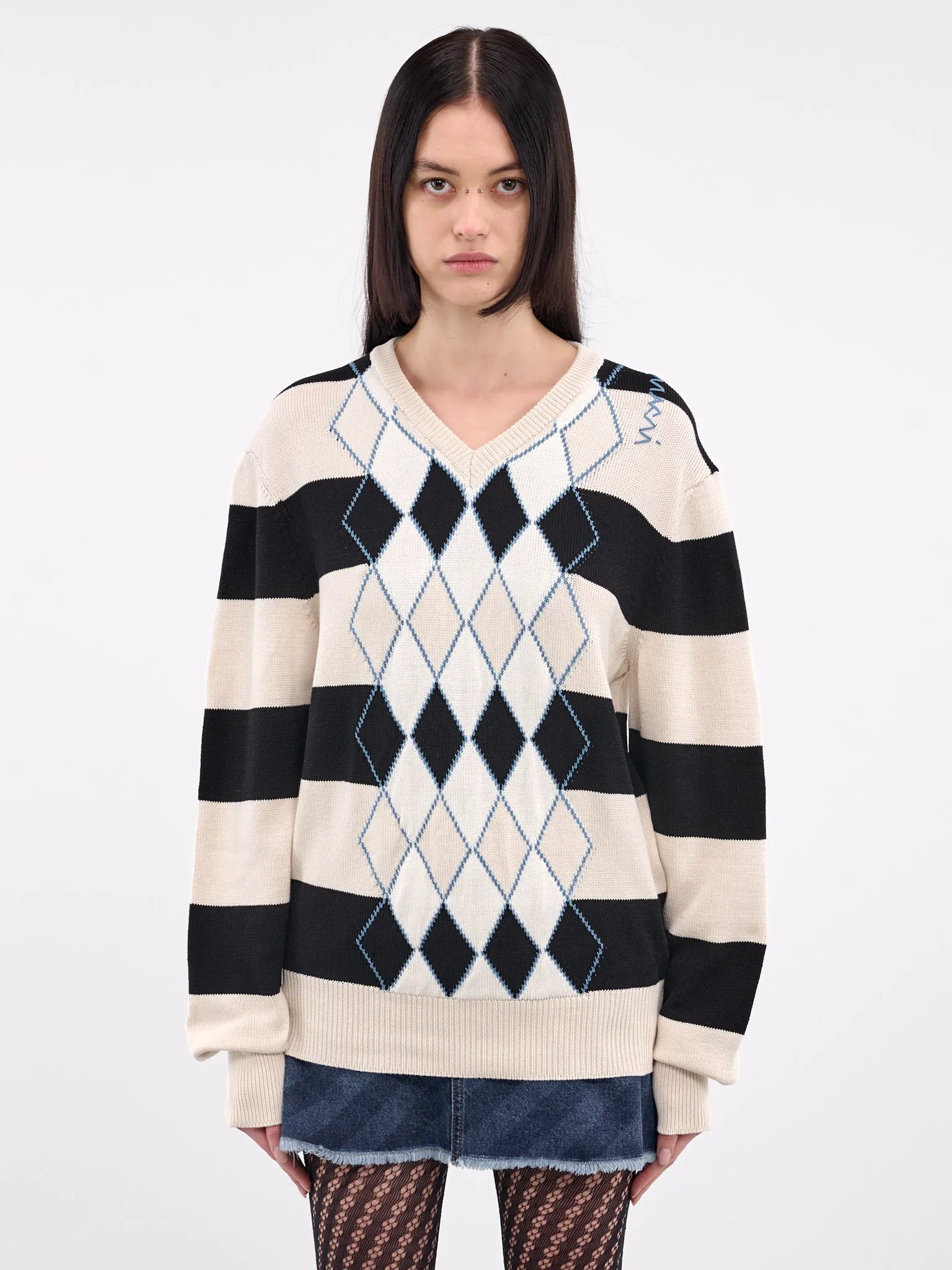 Argyle Jumper (CVMD0151Q0-UFC657-BLACK) sold by lorenzo