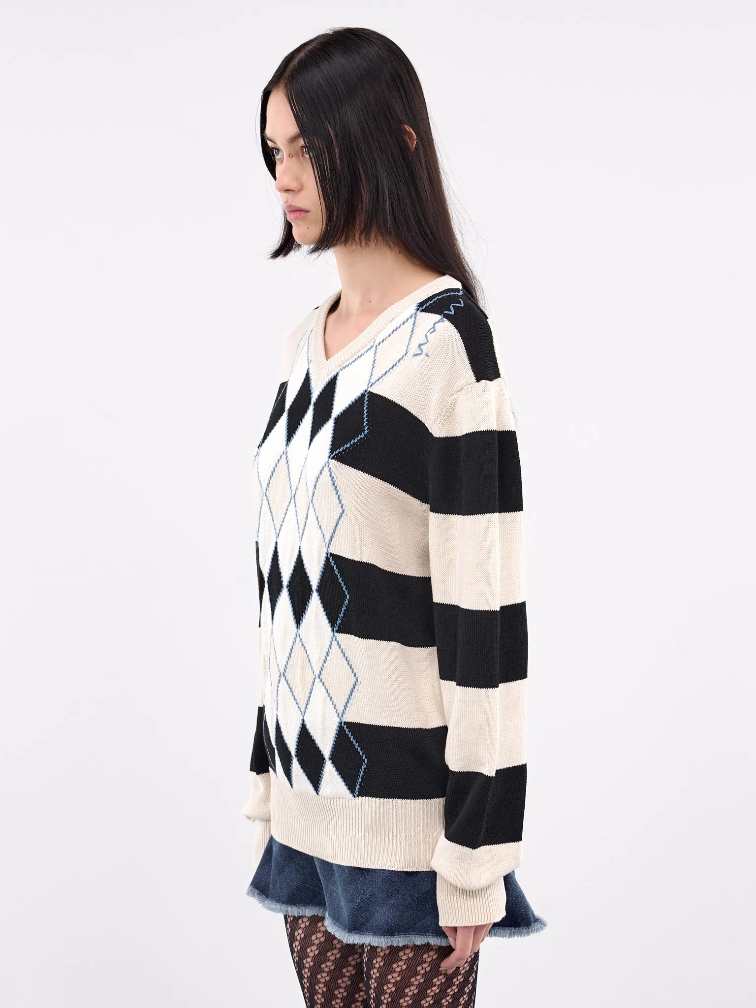 Argyle Jumper (CVMD0151Q0-UFC657-BLACK) sold by lorenzo product image thumbnail 2