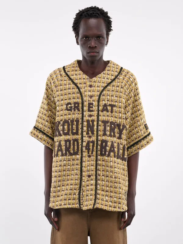 Tweed Baseball Shirt (K2410SS091-YELLOW) sold by lorenzo