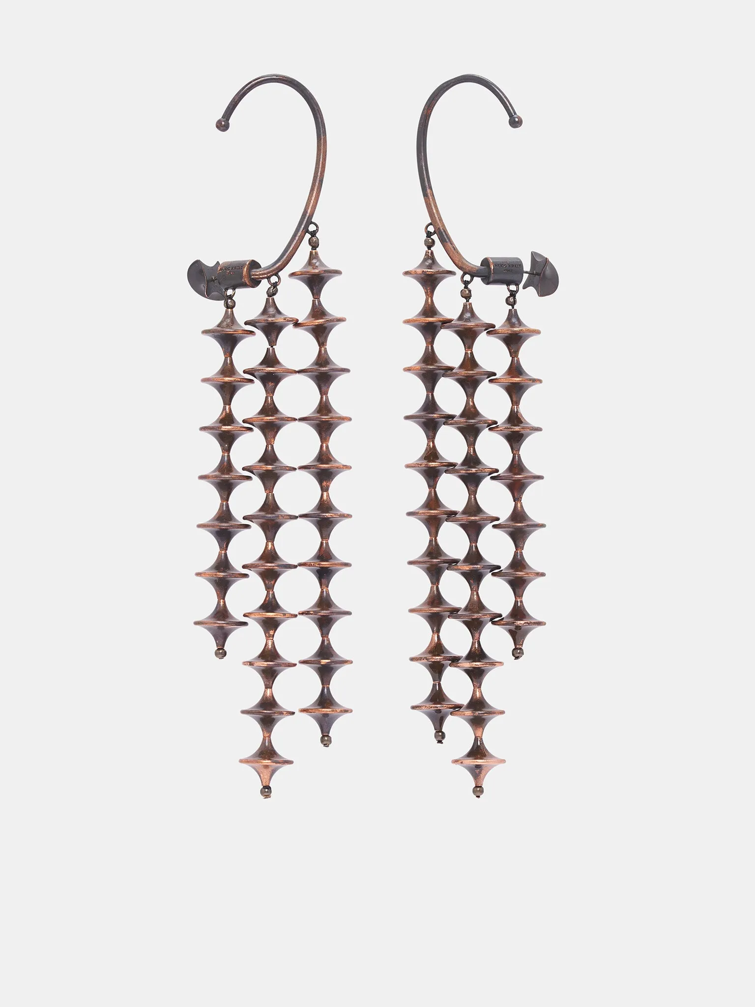 Toupie River Earrings (TOU-EAR-COP-COPPER) sold by lorenzo