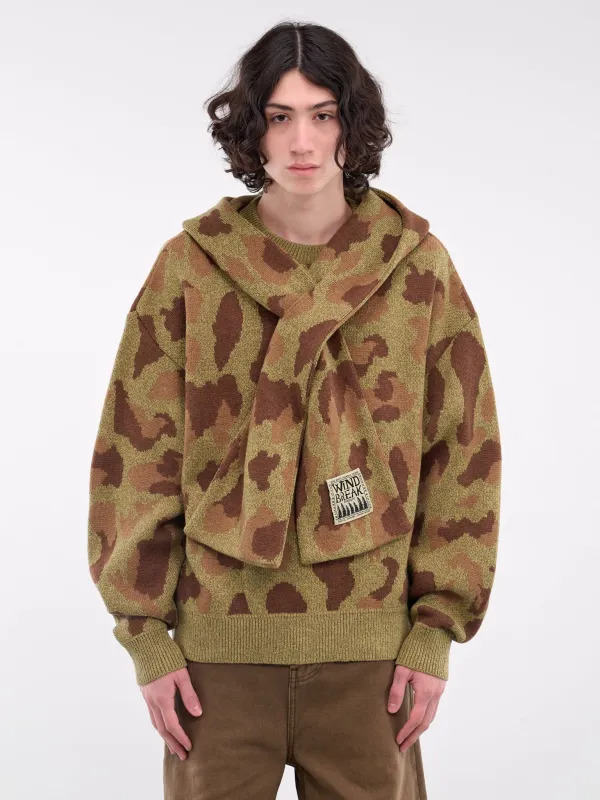 Camouflage Knit Hooded Sweater (K2411KN123-KHAKI) sold by lorenzo