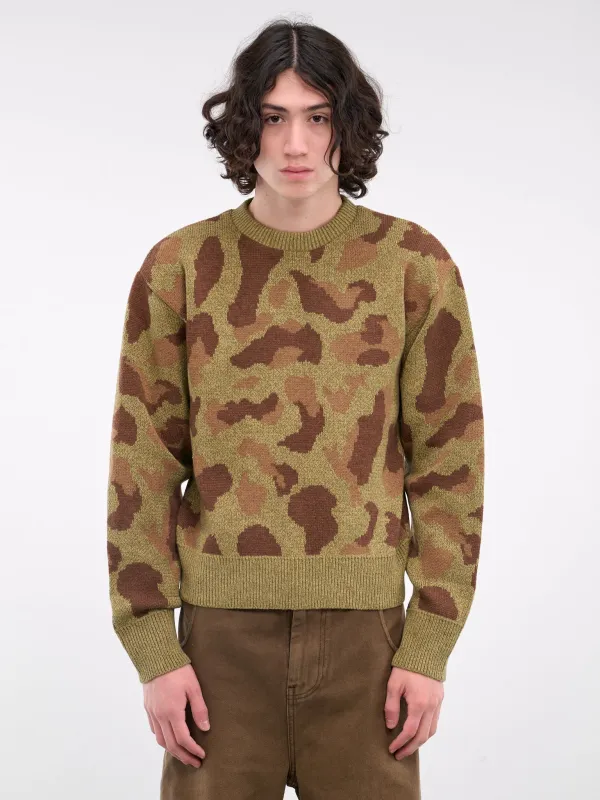 Camouflage Knit Sweater (K2411KN122-KHAKI) sold by lorenzo
