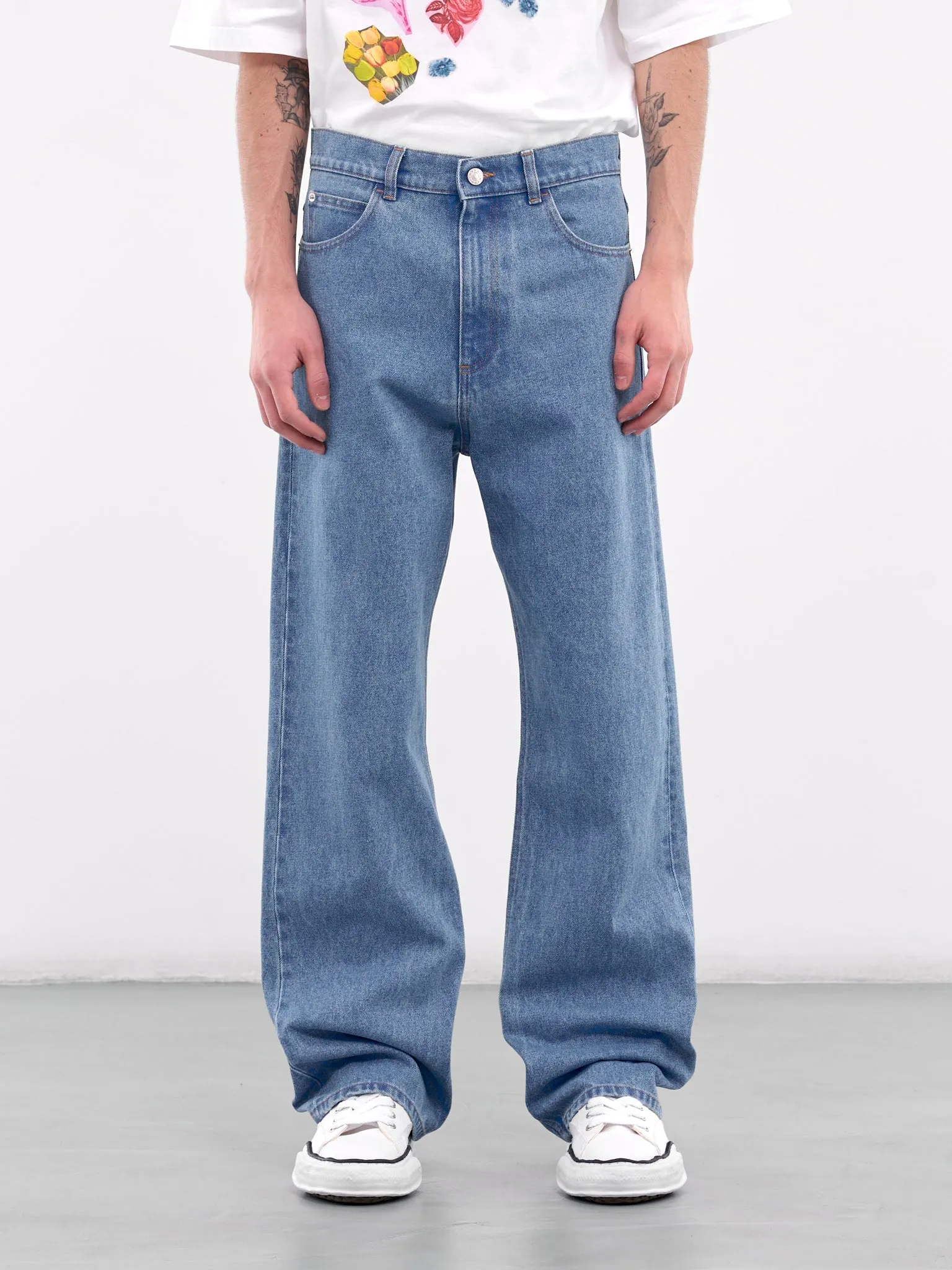 Wide Leg Denim Jeans (PUJU0021A2-USCW91-BLUE) sold by lorenzo