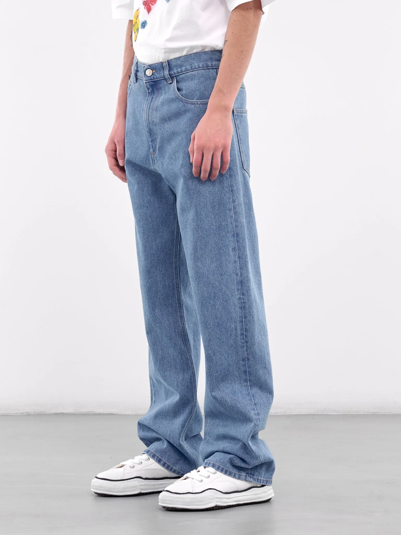 Wide Leg Denim Jeans (PUJU0021A2-USCW91-BLUE) sold by lorenzo product image thumbnail 2