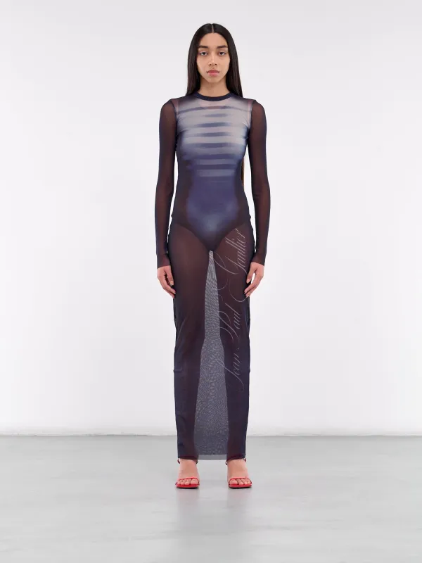 Mesh Maxi Dress (25-33F-RO366-T576-MULTI) sold by lorenzo