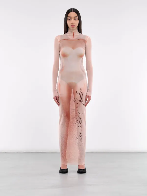 The “Le Classique” Long Dress (25-33-F-RO368-T577-PINK) sold by lorenzo