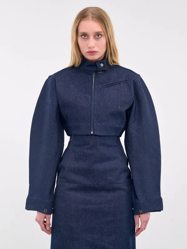 The Cabrio Denim De-Nîmes Jacket (243DE052-1513-NAVY) sold by lorenzo