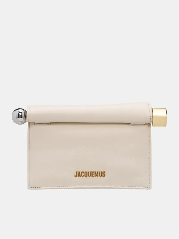 The Small Rond Carré Clutch (241BA392-3171-LIGHT-IVORY) made by Jacquemus