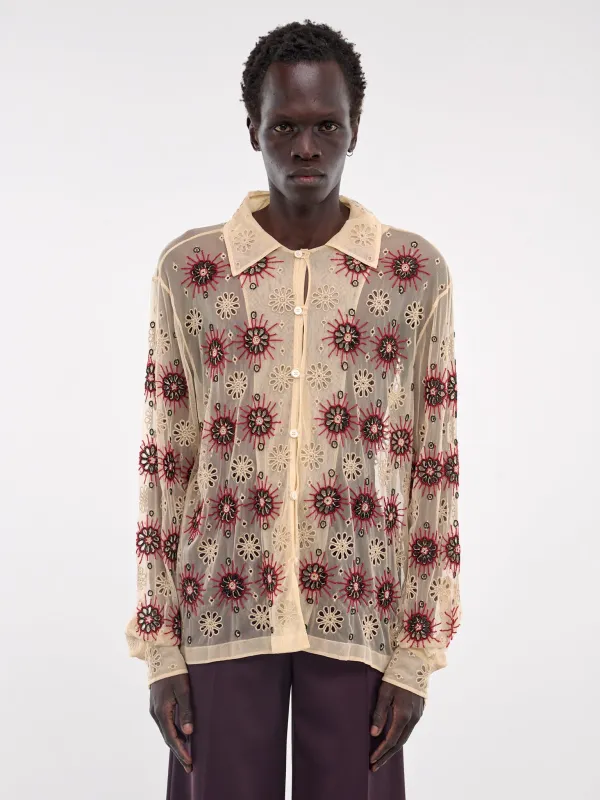 Solarium Long Sleeve Shirt (MRF24SH039-ECRU-MULTI) sold by lorenzo