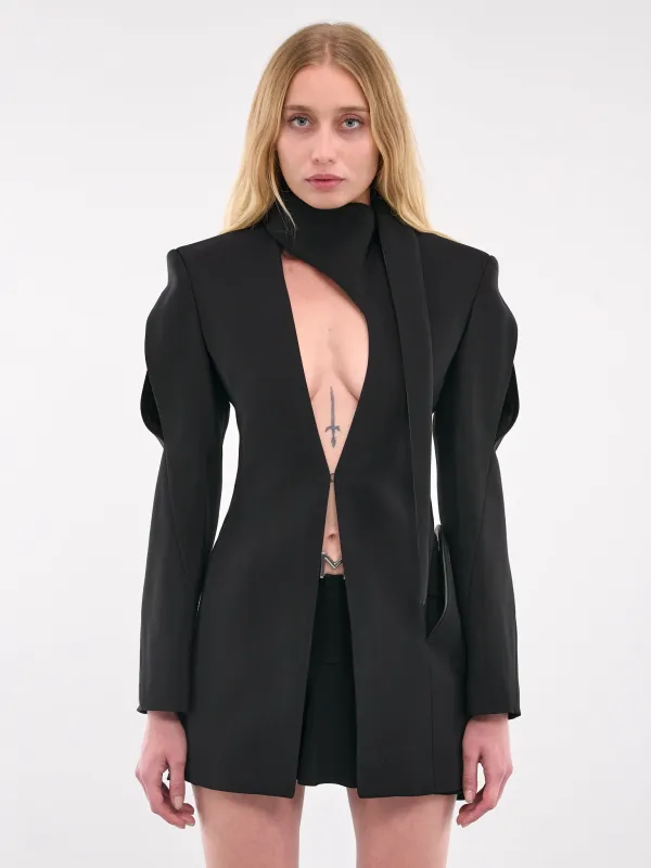 Cut-Out Tailored Blazer (24W1VE0439182-BLACK) made by Mugler