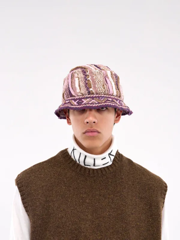 Gaudy Knit Bucket Hat (K2409XH516-PINK) made by Kapital