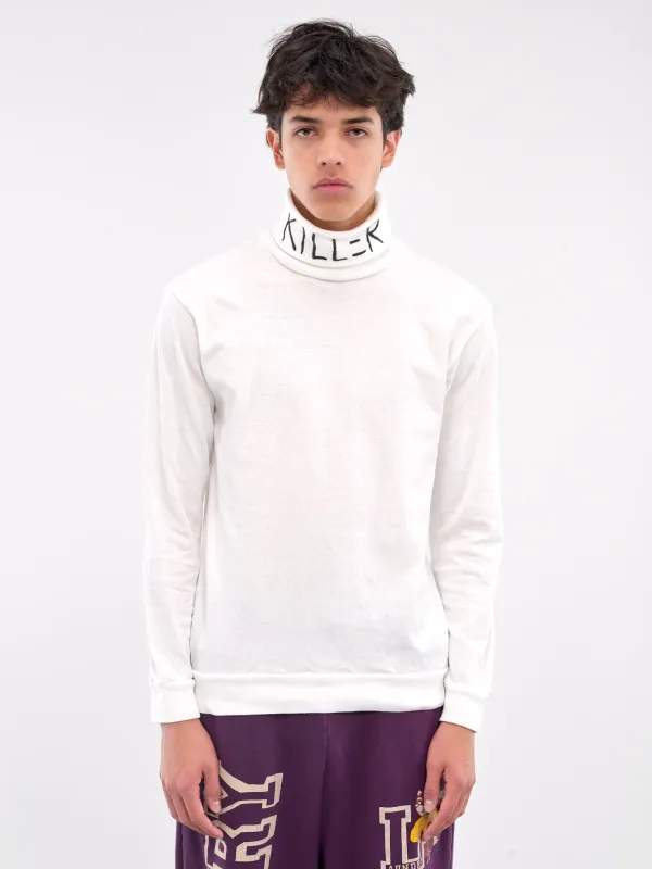 Killer Embroidered Turtleneck (K2409LC019-WHITE) sold by lorenzo