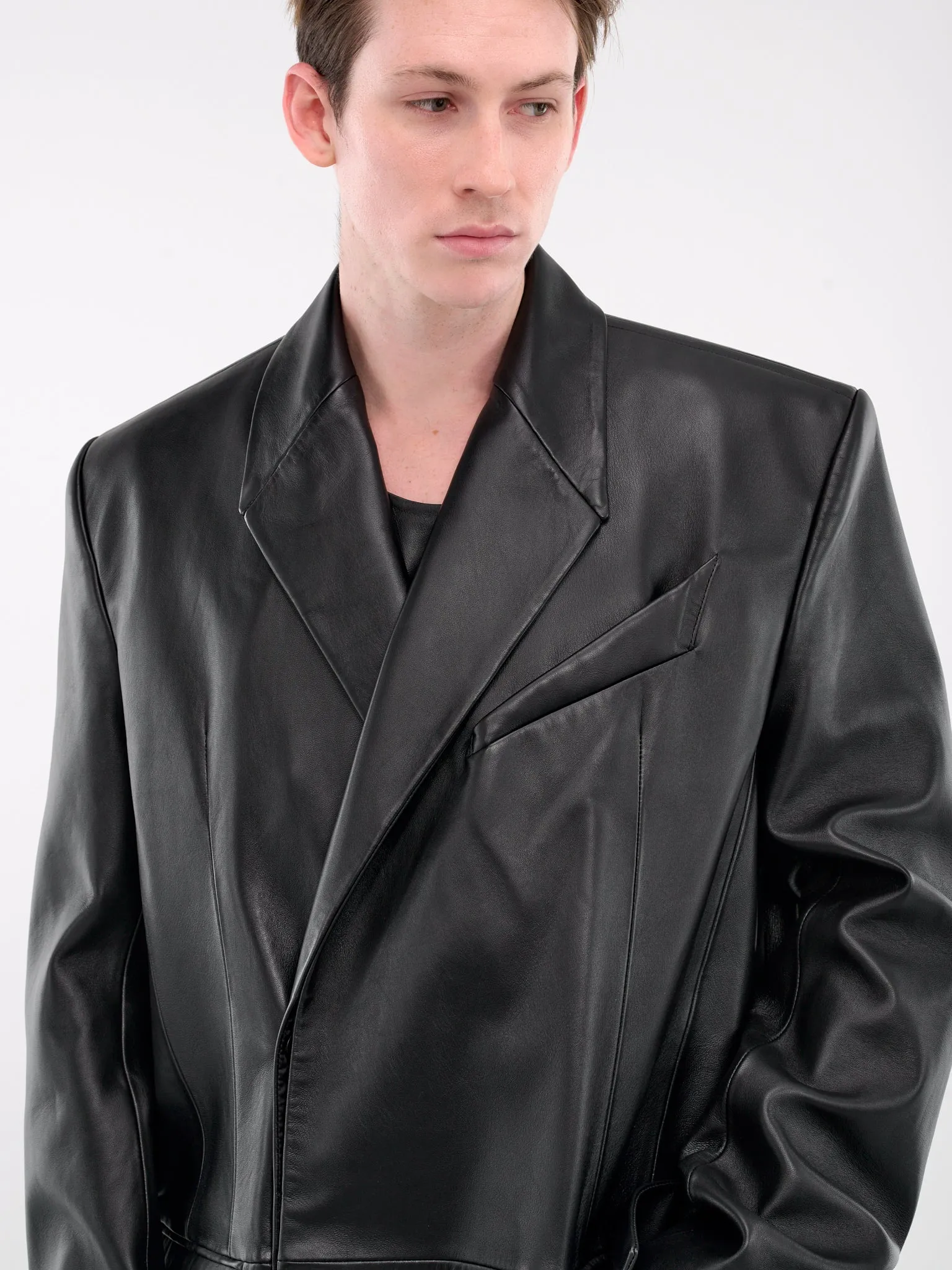 Lamb Leather Coat (24F9MA0179-CUI1-BLACK) sold by lorenzo product image thumbnail 5