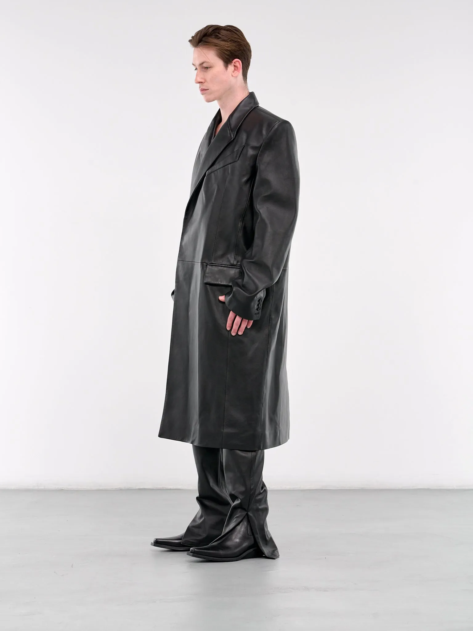 Lamb Leather Coat (24F9MA0179-CUI1-BLACK) sold by lorenzo product image thumbnail 2