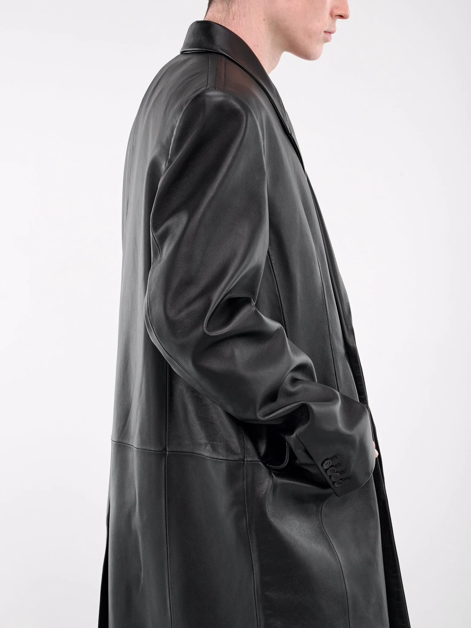 Lamb Leather Coat (24F9MA0179-CUI1-BLACK) sold by lorenzo product image thumbnail 4