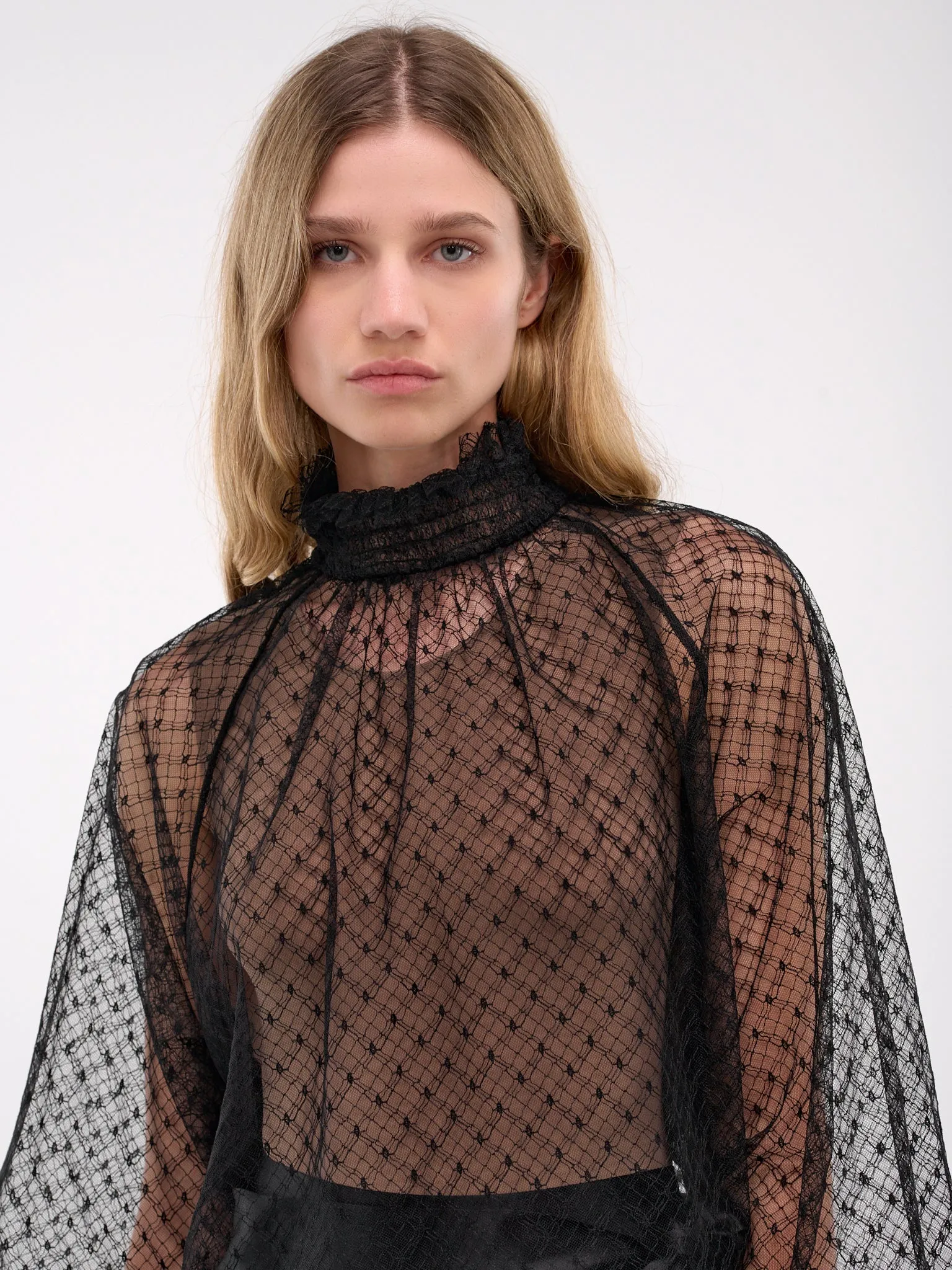Sheer Blouse (F79EMT-FLSK8-N0000-BLACK) sold by lorenzo product image thumbnail 4