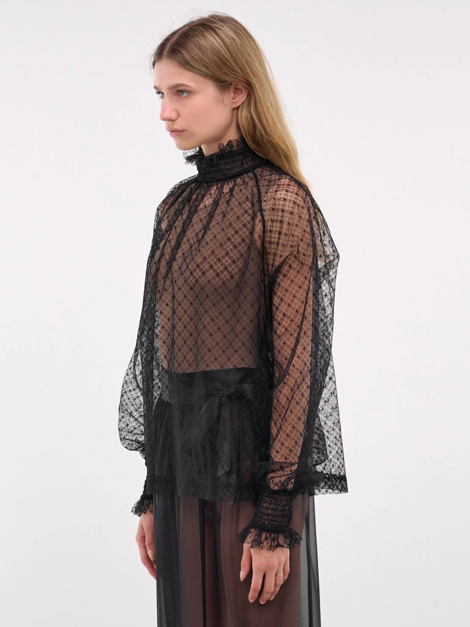 Sheer Blouse (F79EMT-FLSK8-N0000-BLACK) sold by lorenzo product image thumbnail 2