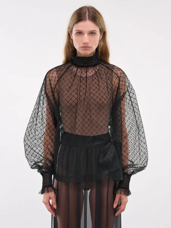 Sheer Blouse (F79EMT-FLSK8-N0000-BLACK) sold by lorenzo