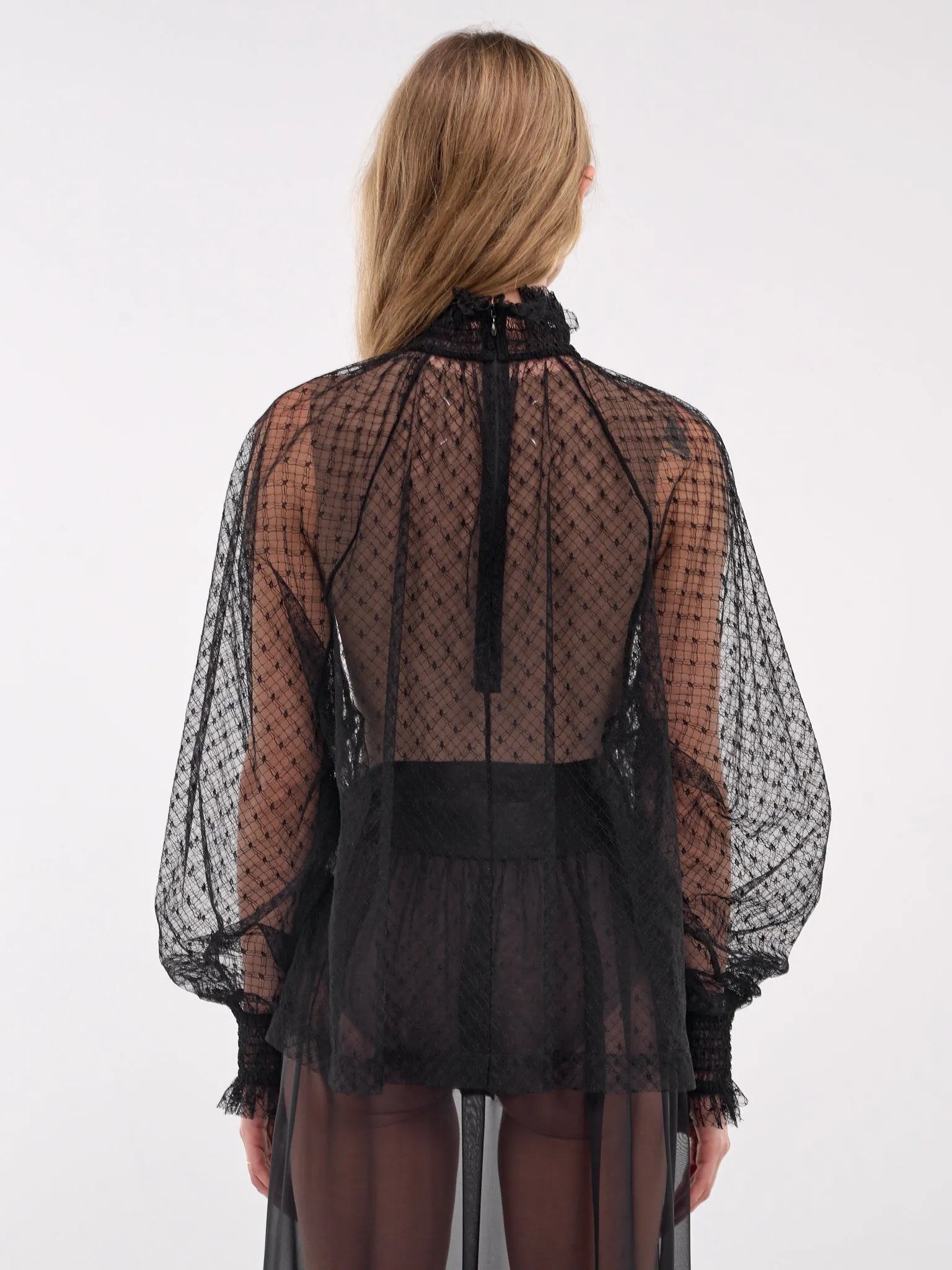 Sheer Blouse (F79EMT-FLSK8-N0000-BLACK) sold by lorenzo product image thumbnail 3