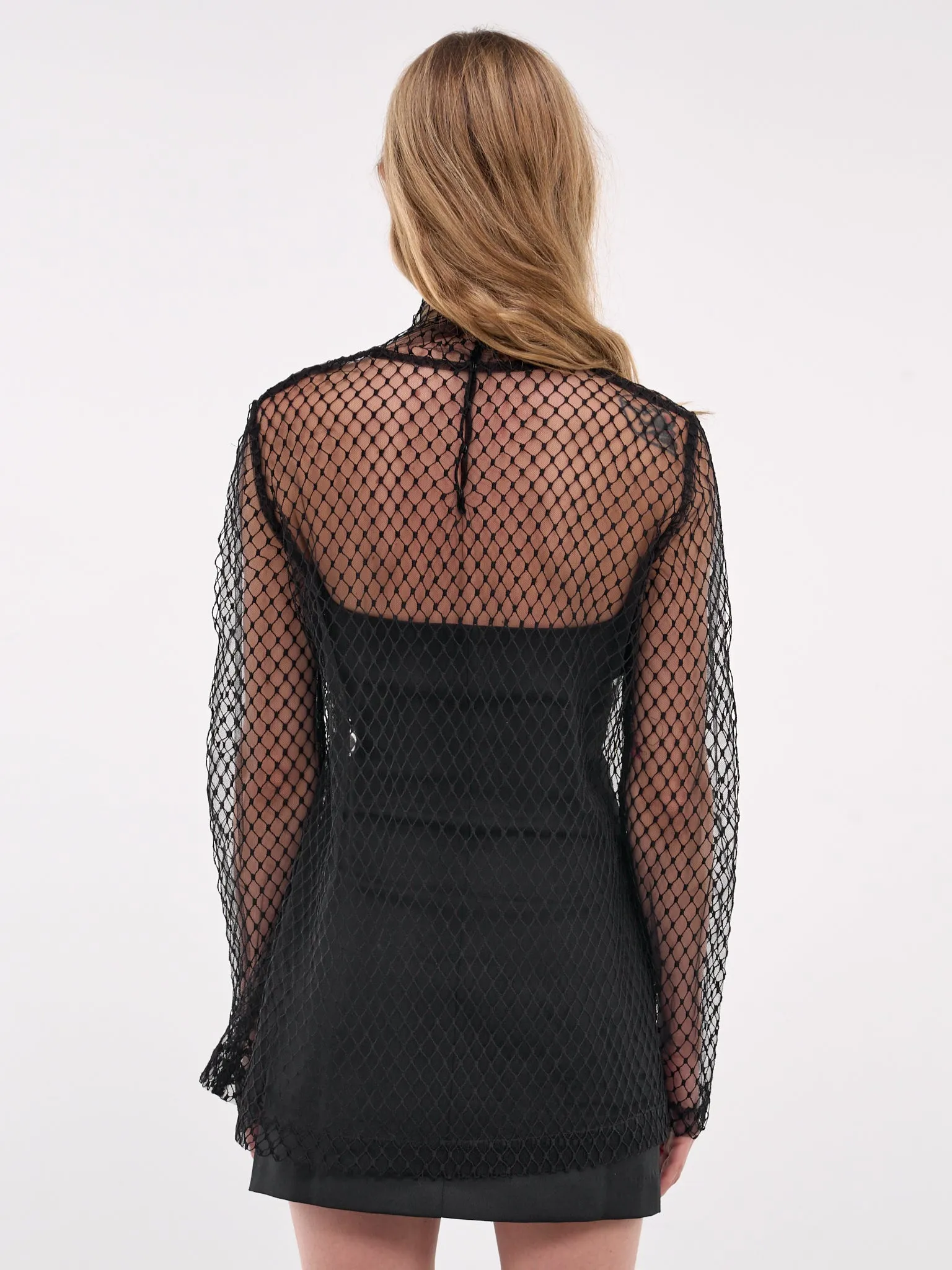 Mesh Blouse (F7AI7T-HLM83-N0000-BLACK) sold by lorenzo product image thumbnail 3