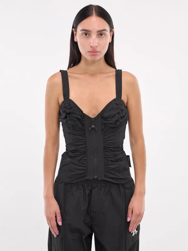 Nylon Strap Top (WTO387A-CWOV0041-BLACK) made by Marine Serre