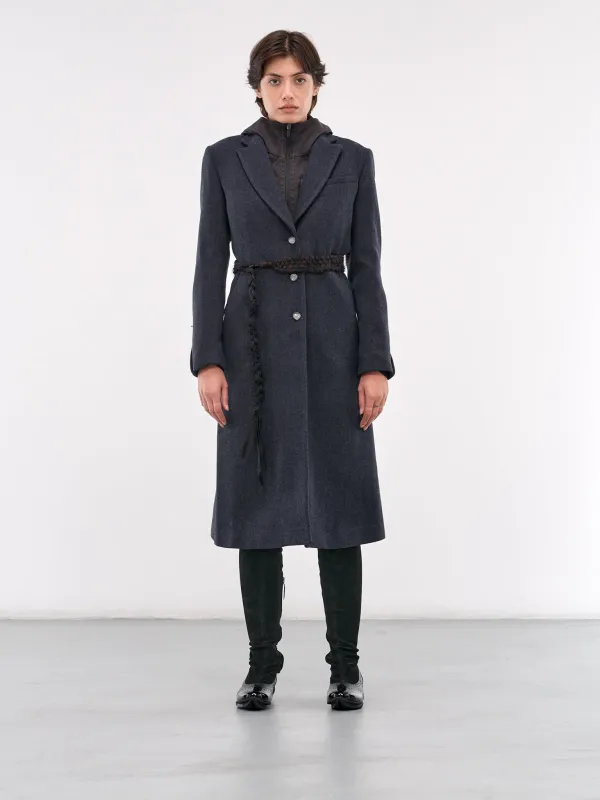 Ceramic Button Long Coat (CT3N-NAVY) made by HYEIN SEO