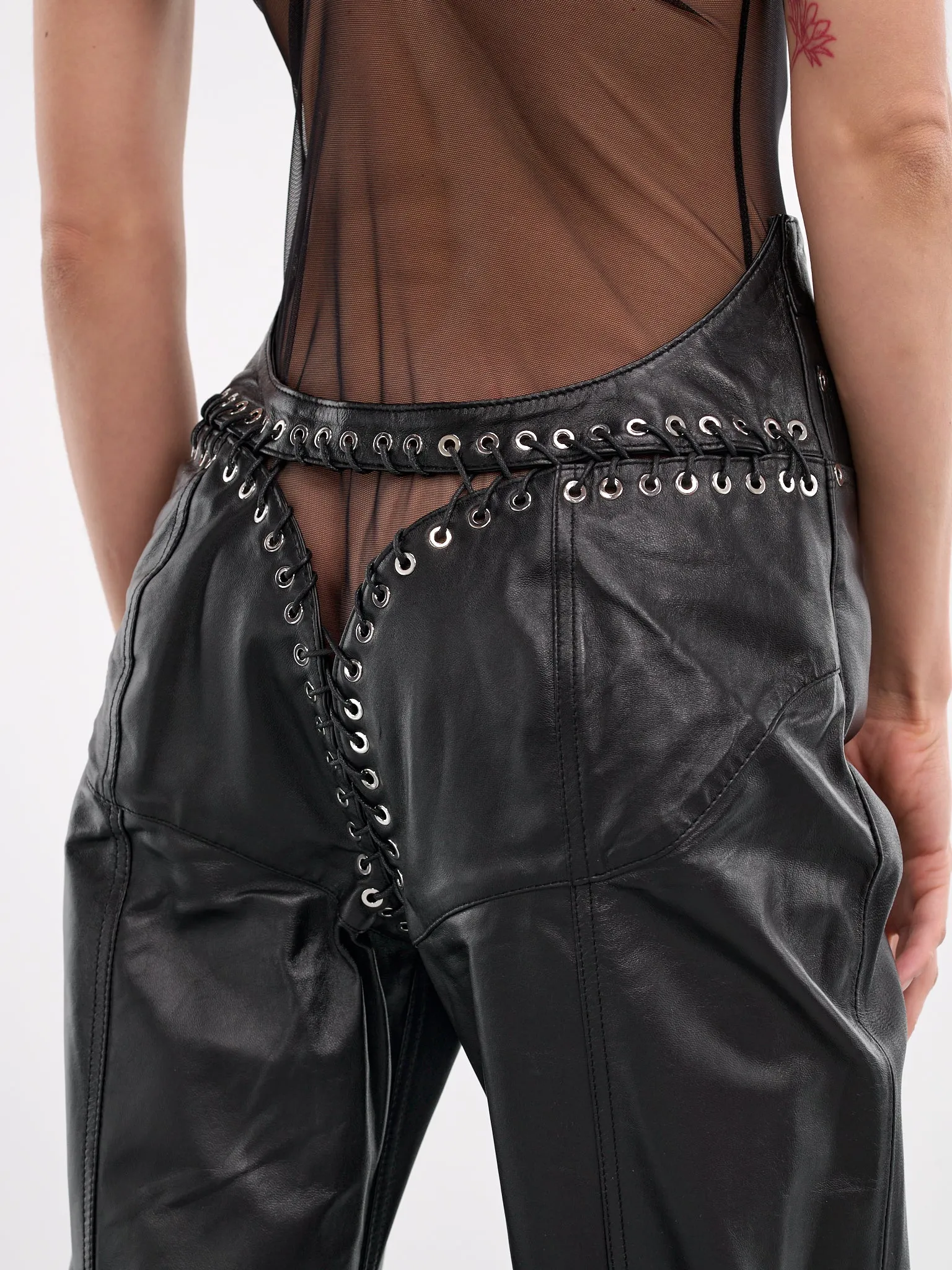 Alistair Trousers (PT012-W-LEA-BLACK) sold by lorenzo product image thumbnail 5