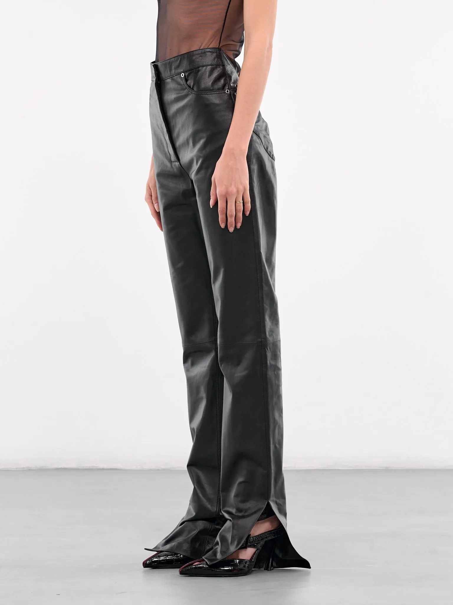 Alistair Trousers (PT012-W-LEA-BLACK) sold by lorenzo product image thumbnail 2