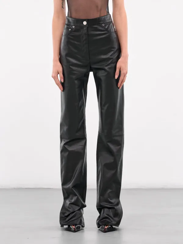 Alistair Trousers (PT012-W-LEA-BLACK) sold by lorenzo