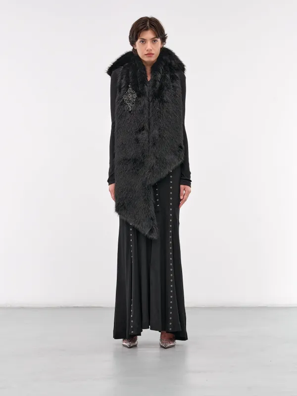 Faux Fur Bow Scarf (1020B-1090-BLACK-JET) sold by lorenzo