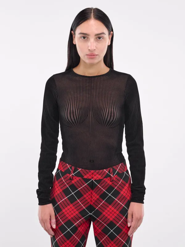 The Morphing Pinstripes Top (24-31-F-TO230-T570-BLACK) sold by lorenzo