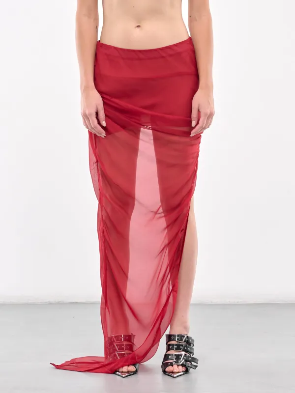 High Slit Midi Skirt (SK-02RE-RED) sold by lorenzo