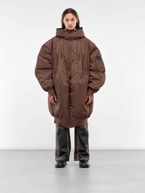 Folding Nylon Down Coat (FUF18CT05-BROWN) made by Feng Chen Wang