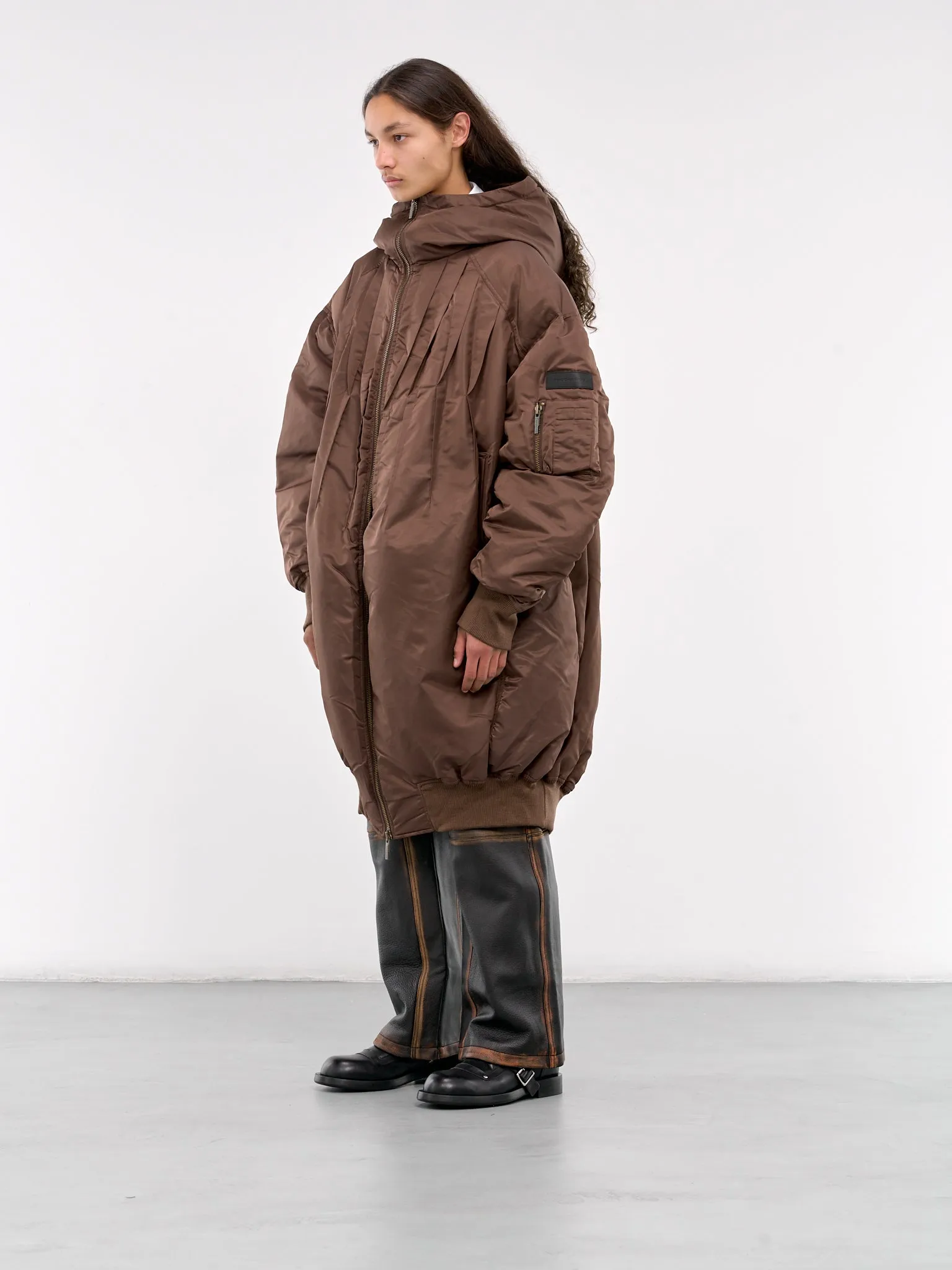 Folding Nylon Down Coat (FUF18CT05-BROWN) sold by lorenzo product image thumbnail 2