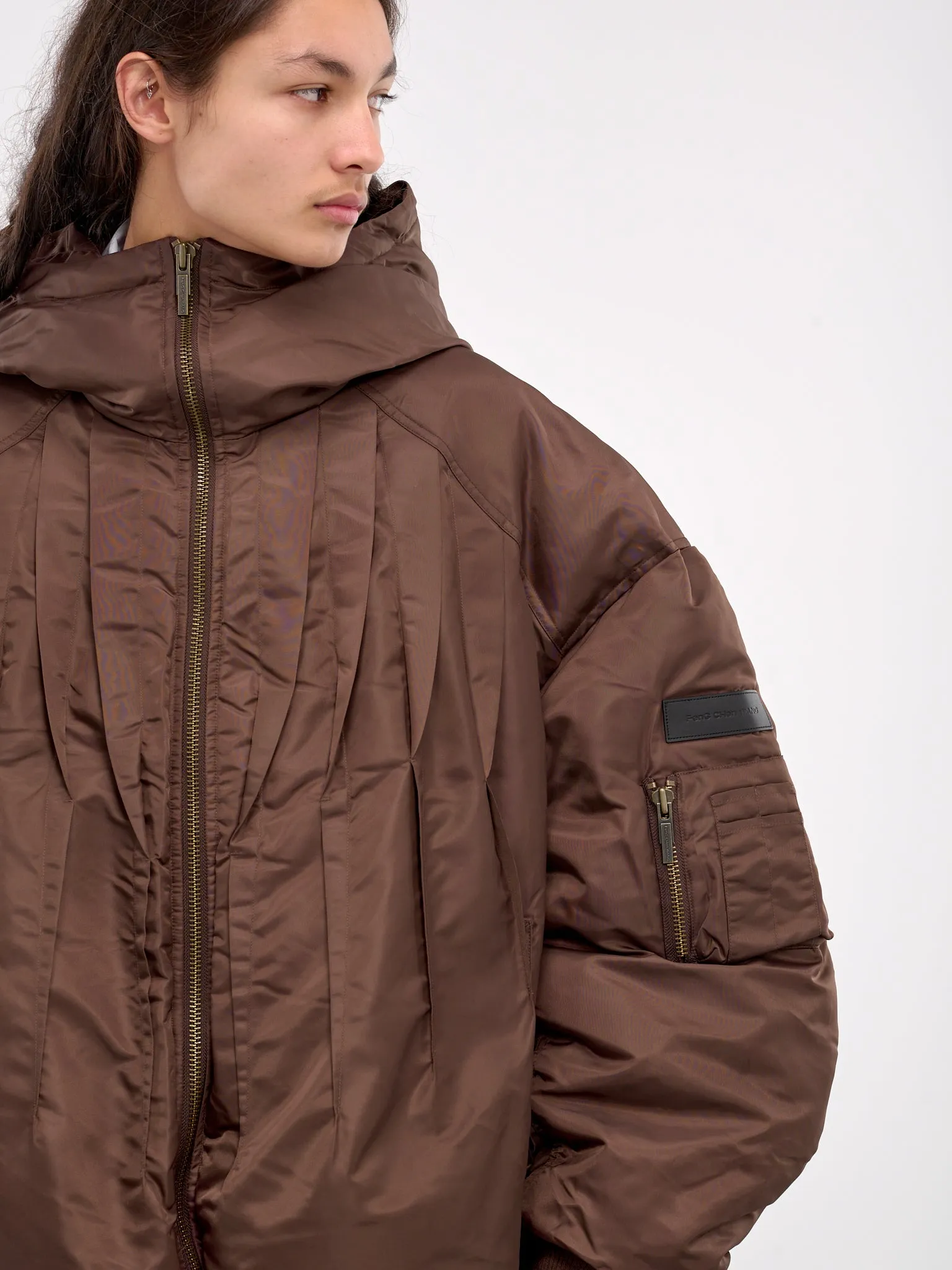Folding Nylon Down Coat (FUF18CT05-BROWN) sold by lorenzo product image thumbnail 5