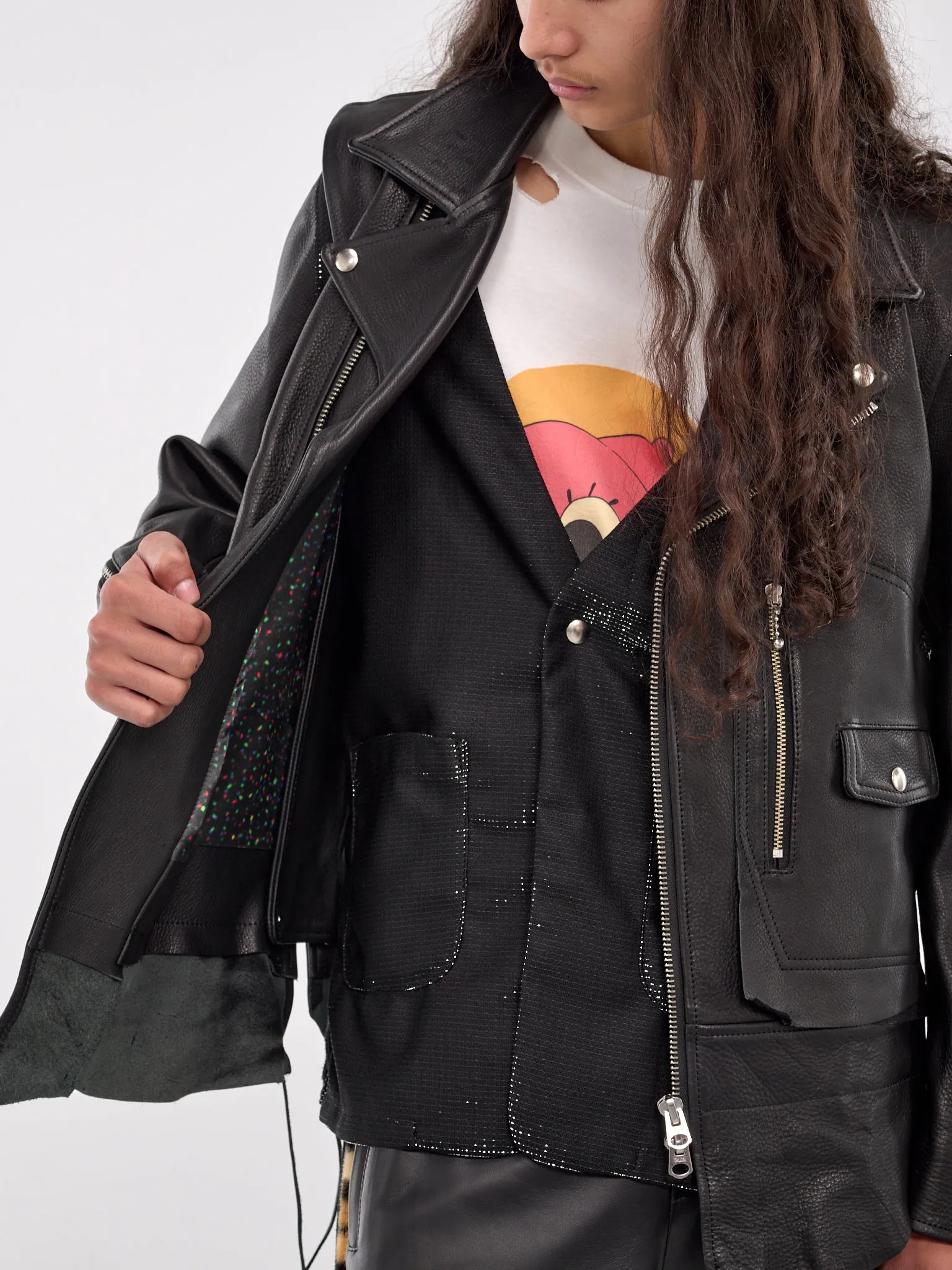 Double Rider Leather Jacket (LT-SV-NYA-1002-BLACK) sold by lorenzo product image thumbnail 5