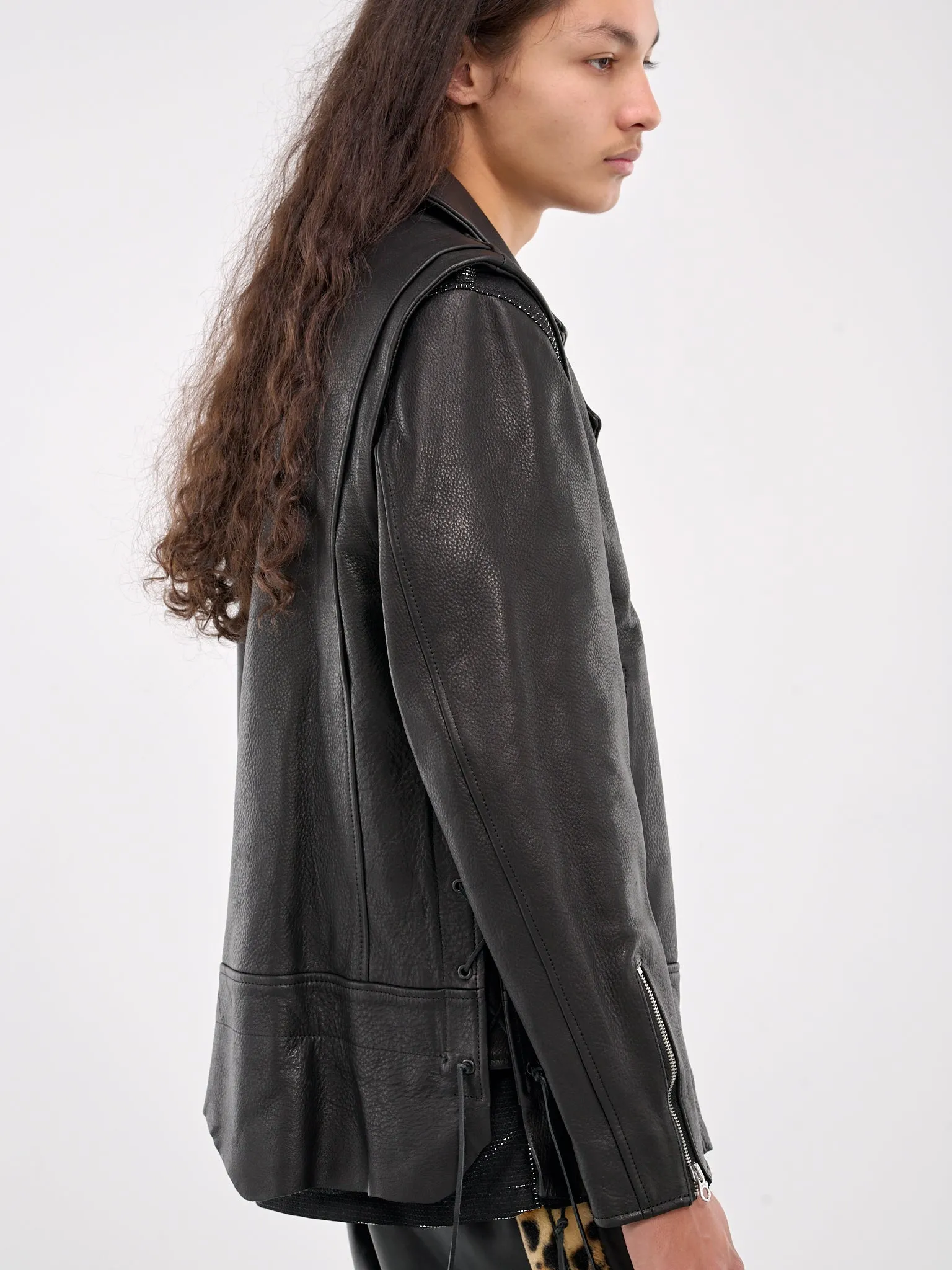 Double Rider Leather Jacket (LT-SV-NYA-1002-BLACK) sold by lorenzo product image thumbnail 4
