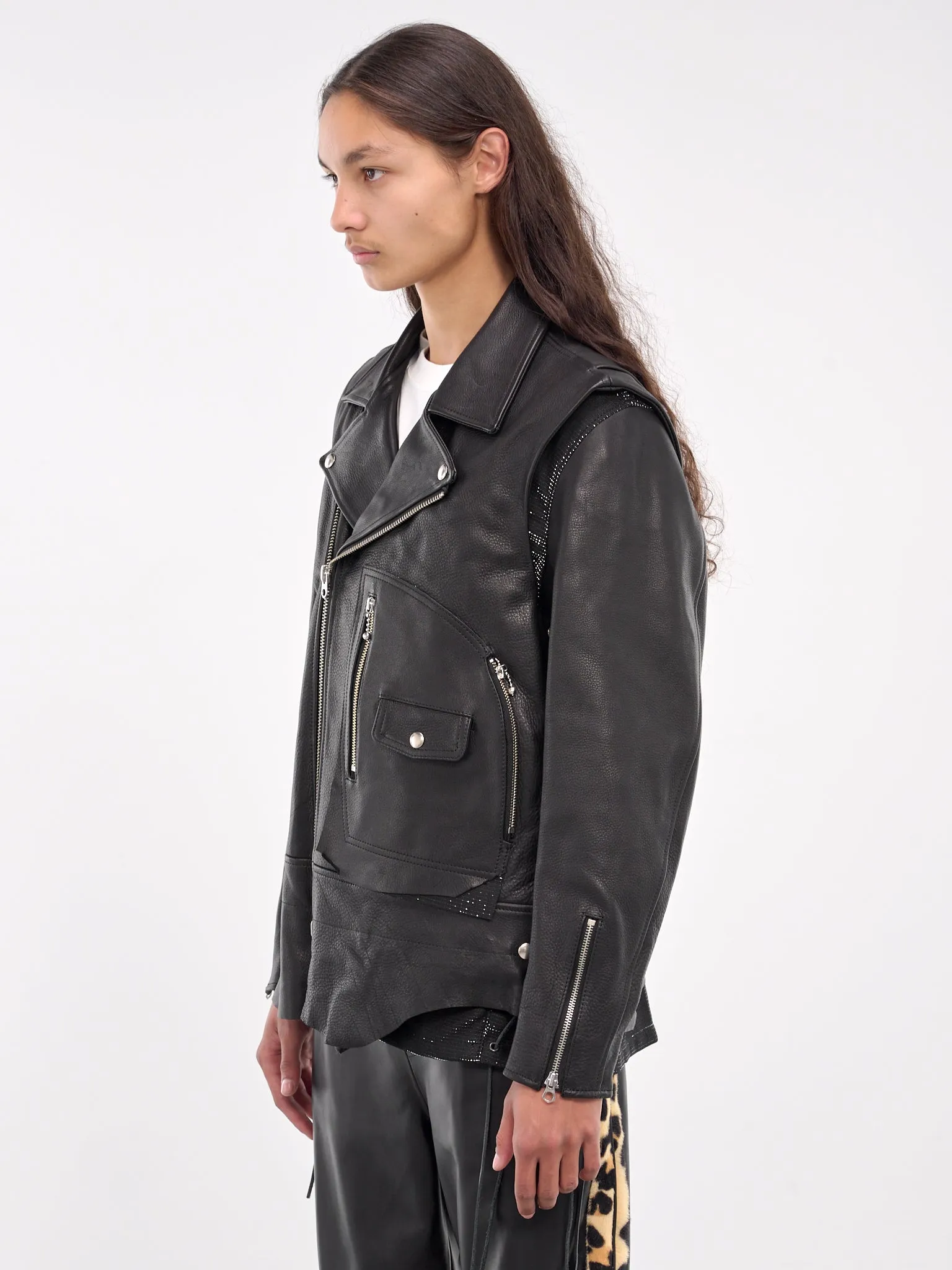 Double Rider Leather Jacket (LT-SV-NYA-1002-BLACK) sold by lorenzo product image thumbnail 2