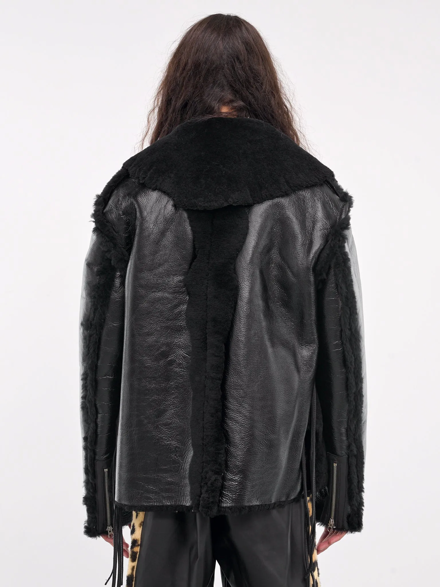 Leather Shearling Jacket (LT-SV-NYA-1001-BLACK) sold by lorenzo product image thumbnail 3
