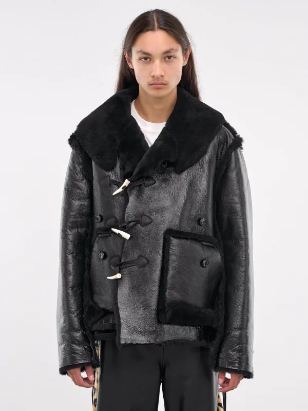 Leather Shearling Jacket (LT-SV-NYA-1001-BLACK) sold by lorenzo