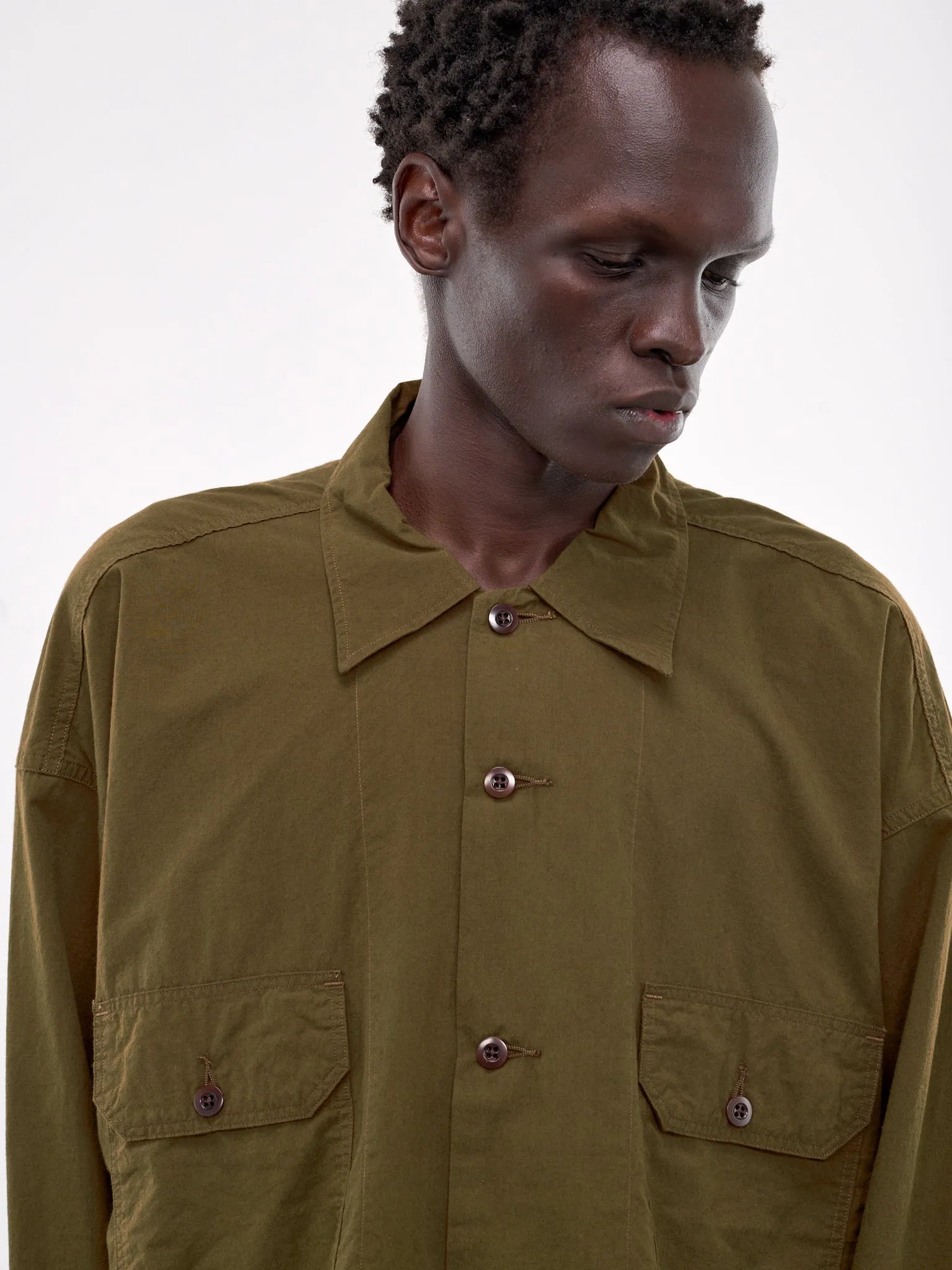 Cotton-Wool Deck Shirt (S24FG009U-COYOTE) sold by lorenzo product image thumbnail 4