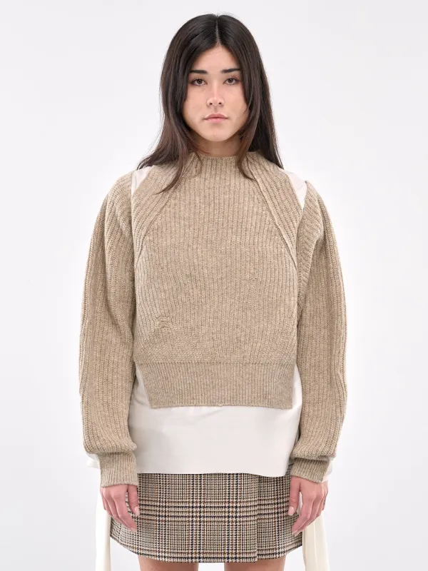 Paneled Sweater (UC2D1901-GRAY-BEIGE) sold by lorenzo