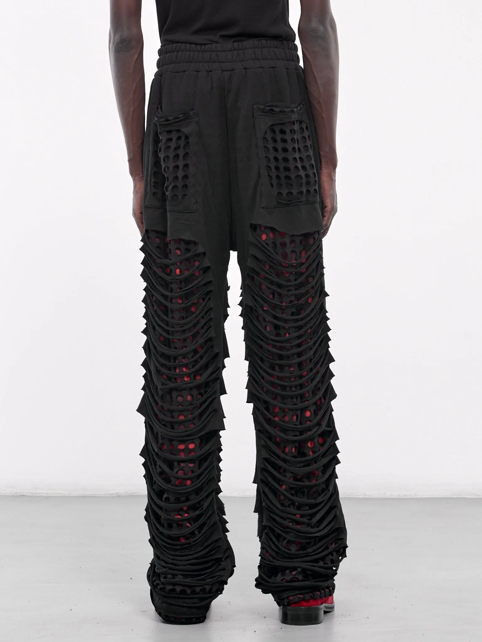 Cut-Hole Sweat Pants (HB-PT-4236-BLACK) sold by lorenzo product image thumbnail 3