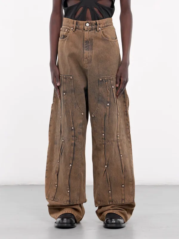 Workwear Multi Rivet Denim Jeans (KUF4MT12BP-TE427-BROWN) sold by lorenzo